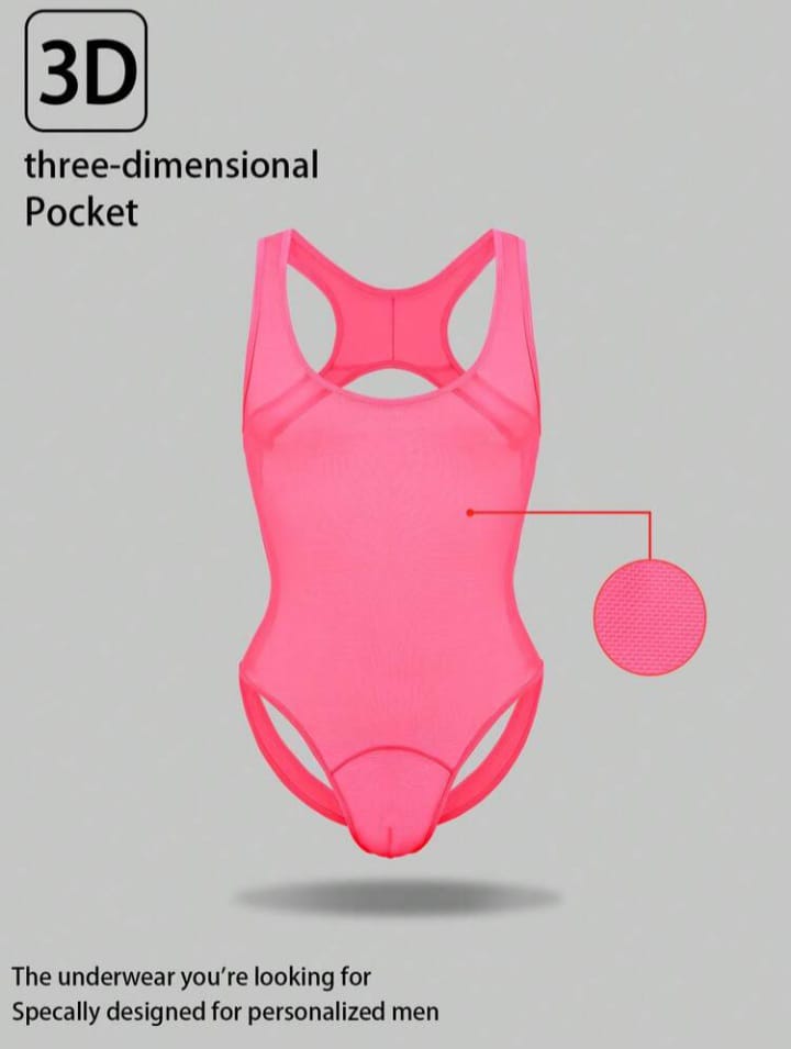 Men's Sheer Mesh Backless Bodysuit For Role Play And Intimate Occasions